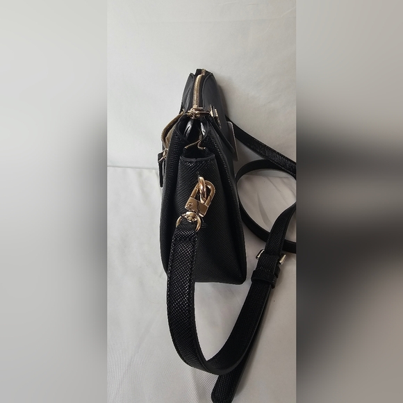 GUESS Noelle triple compartment faux-leather women's small crossbody bag - Black - Picture 5 of 13